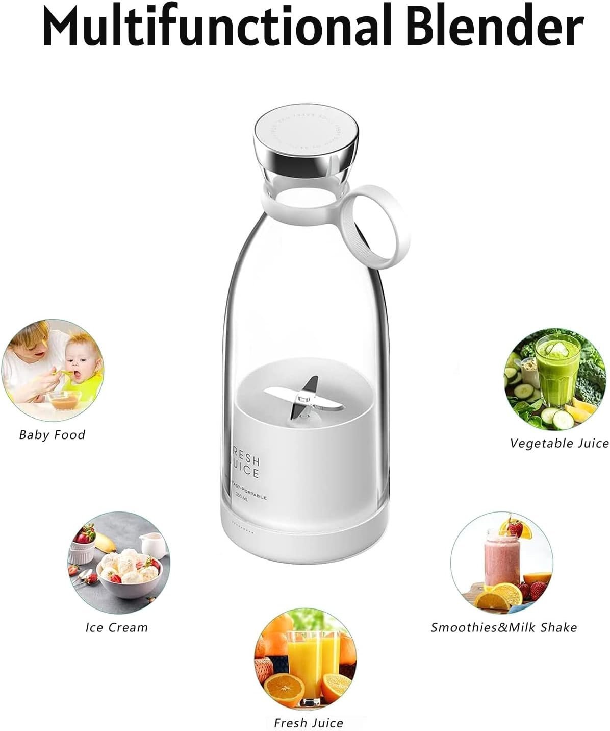 Leve Seu Espremedor de Frutas: Mini Liquidificador Portátil Recarregável - 3