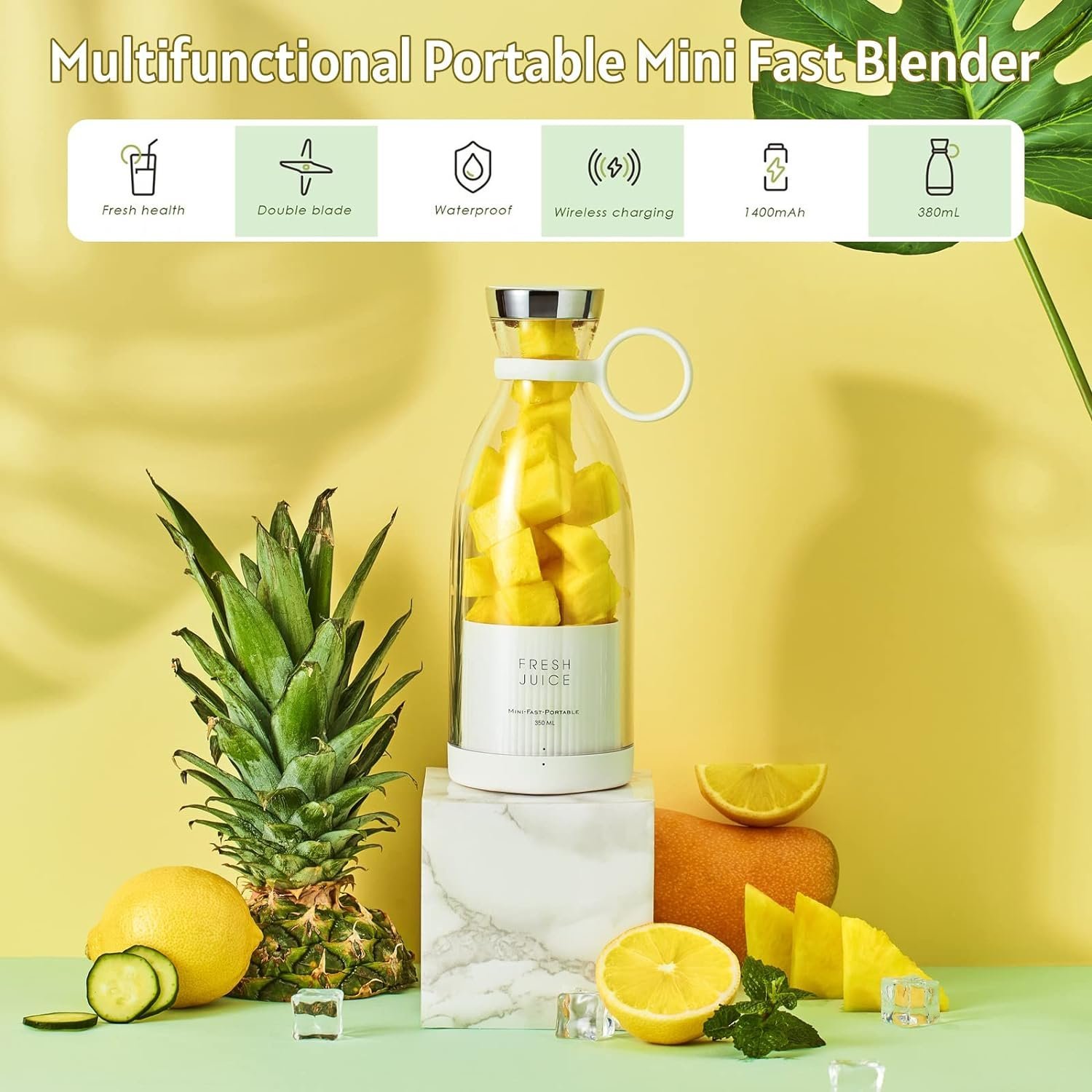 Leve Seu Espremedor de Frutas: Mini Liquidificador Portátil Recarregável - 8