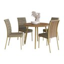 Ver imagem 5 de Conjunto Sala de Jantar Amora 4 Lugares Tampo MDP Estrutura Aço Dourado 99cm Móveis Carraro