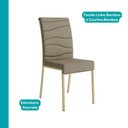 Ver imagem 2 de Conjunto Sala de Jantar Amora 4 Lugares Tampo MDP Estrutura Aço Dourado 99cm Móveis Carraro
