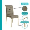 Ver imagem 3 de Conjunto Sala de Jantar Amora 4 Lugares Tampo MDP Estrutura Aço Dourado 99cm Móveis Carraro