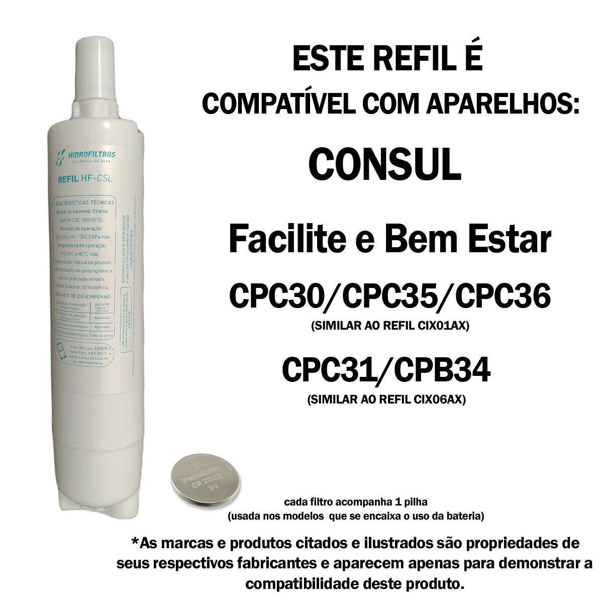 Kit 2 Refil Filtro Purificador Consul Facilite e Bem Estar - 6
