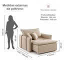 Ver imagem 3 de Poltrona de Amamentação Retrátil Base Madeira Maciça Encanto
