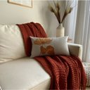 Ver imagem 3 de Capa de Almofada Linho Bordada Floral Terracota 35x50cm