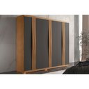 Ver imagem 1 de Guarda Roupa Casal 6 Portas e 2 Gavetas C/ Pés Grécia Naturalle Grafite-naturalle Off White-flex