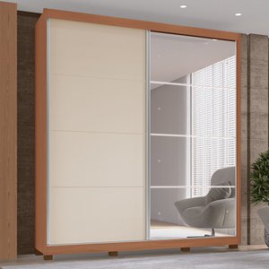 Guarda-Roupas Rio 100% MDF Tuboarte 2 Portas de Correr 3 Gavetas c/ Kit de Espelho e Pés
