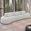 Ver imagem 2 de Sofá 5 Lugares Orgânico para Sala Living 326cm Vasti M03 Bouclê Cru - Lyam Decor