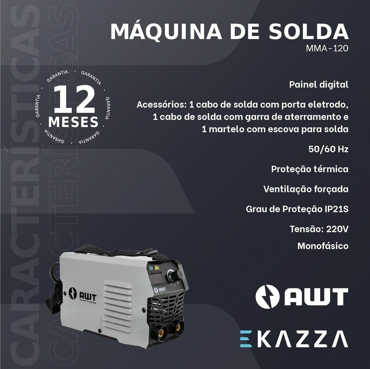 Máquina de Solda Inversora Mma-120 - Awt - 2