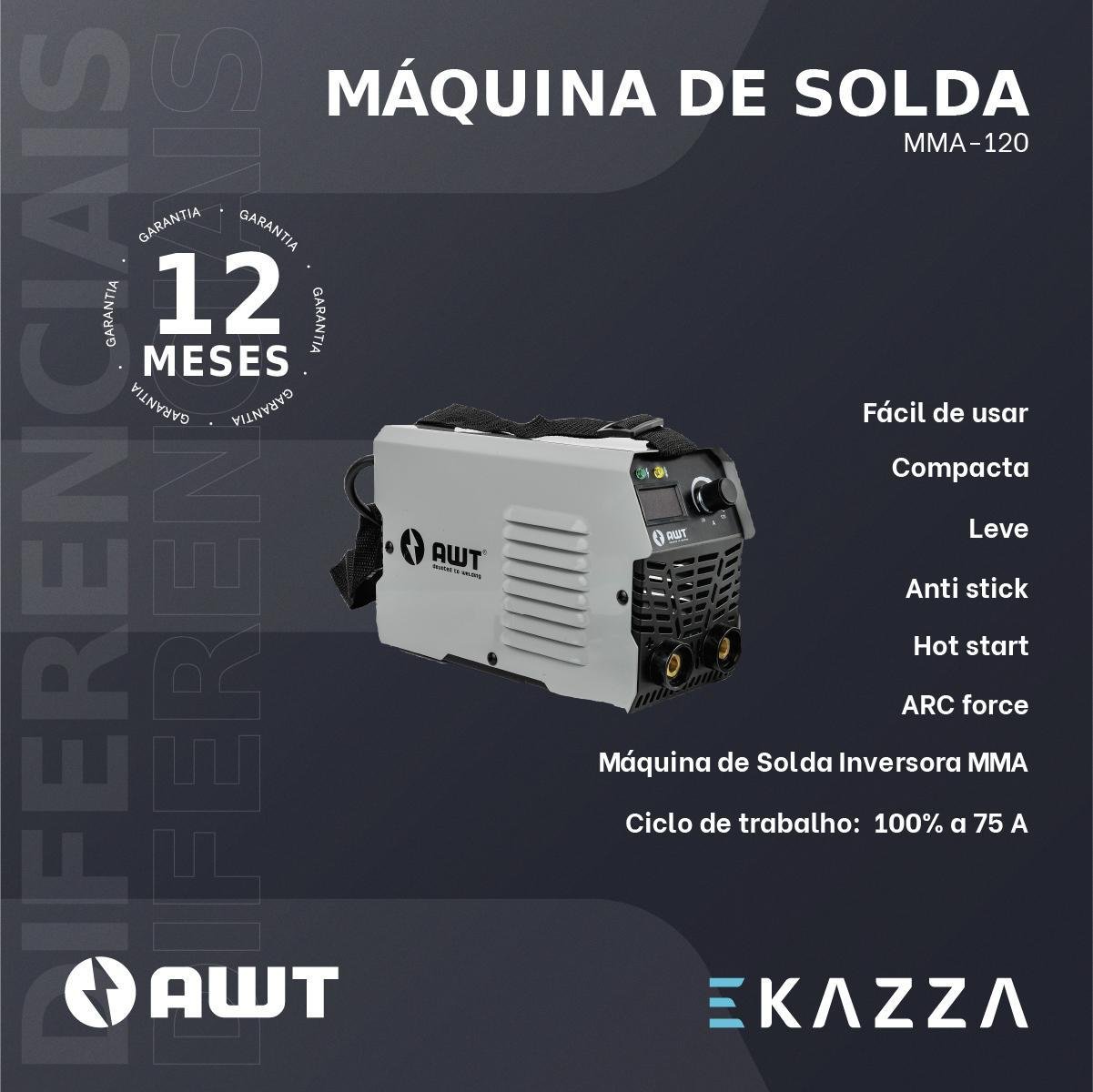 Máquina de Solda Inversora Mma-120 - Awt - 3