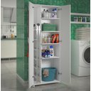 Ver imagem 3 de Armário Multiuso 2 Porta e 4 Prateleiras para Lavanderia Branco AJB STORE