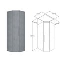 Ver imagem 4 de Quarto Casal Completo Rizon-linea 3 Peças (2 Guarda Roupas + 1 Closet Canto Obliquo) Qcm105 Cumaru-