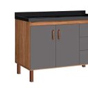 Ver imagem 3 de Gabinete de Cozinha 114 cm com 2 Portas e 3 Gavetas Balcão:Avelato/Cinza