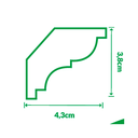 Ver imagem 3 de Kit 08 Metros Moldura Roda Teto Isopor Anti Chamas Acetinado Massa Premium Modelo Zd06