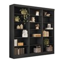Ver imagem 3 de Estante de Livros 184,5CMX183CM Kit 3 Estantes 5 Prateleiras Preta