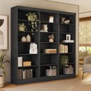 Ver imagem 1 de Estante de Livros 184,5CMX183CM Kit 3 Estantes 5 Prateleiras Preta