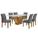 Ver imagem 7 de Mesa de Jantar com 6 Cadeiras MDF Espanha Casuá Cinamomo Off White Grafite