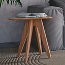 Ver imagem 1 de Mesa de Centro/lateral Formato Orgânico 65x50cm Tb614 Dalla Costa - Off White/freijó