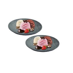 Kit 2 Pratos Raso Redondo Pedra Sabão Sobremesa e Bolos 26cm - 3