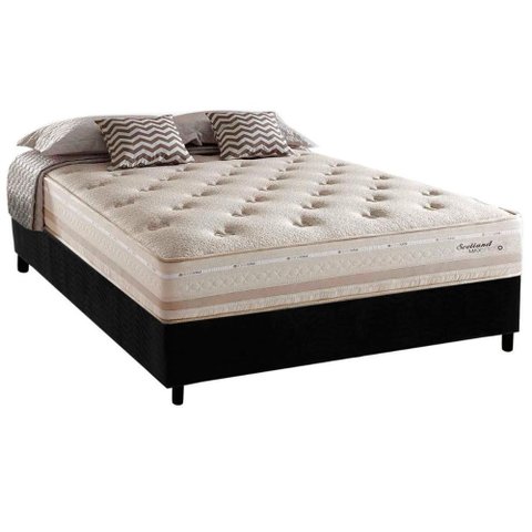 Cama Box Crc Casal +Colchão Molas Bonnel Scotland Herval 138x188