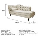 Ver imagem 5 de Kit Diva Recamier Diana 140cm Lado Direito e 01 Poltrona Classic Linho - Doce Sonho Móveis RECAMIER