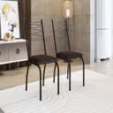 Ver imagem 1 de Kit 2 Cadeiras para Sala de Jantar Lite Preto/Imbuia
