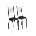 Ver imagem 2 de Kit 2 Cadeiras para Sala de Jantar Lite Preto/Imbuia
