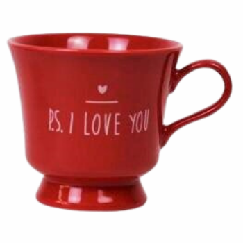 Jogo C/ 2 Xícaras de Chá 230ml C/ Pires em Porcelana Vermelha, Coleção Exclusiva Ps I Love You - 7