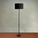 Ver imagem 2 de Luminária de Chão Piso Abajur Altura 1,6m Alumínio com Cúpula Redonda Ref 88 Preto Cup Preto