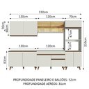 Ver imagem 4 de Armário de Cozinha Completa 310cm Branco Reims Madesa 01