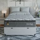 Ver mais imagens de Cama Box Baú Casal Colchão Comfort Class Pillow Top 138x188 Cinza/suede Branco