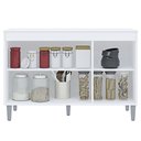 Ver imagem 4 de Balcão Gabinete 120cm 3 Portas com Tampo Manu Branco - AJL Móveis