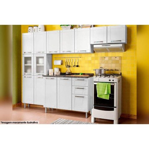 Cozinha Modulada Bertolini Múltipla 4 Peças (2 Armários + 1 Balcão + 1 Paneleiro) C4P81 Branco