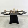 Mesa de Jantar Cone Lazo Oval 160x90cm Preto Ébano - 1