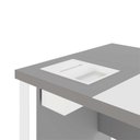 Ver imagem 6 de Mesa Diretor com Caixa de Tomadas e Porta Objetos para Escritório 180cm Corporate Cinza Sagrado e Branco