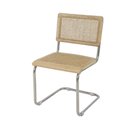 Ver imagem 3 de Kit 4 Cadeiras de Jantar Cesca com Base Inox Assento Encosto em Palha Trançada para Sala de Estar