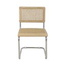 Ver imagem 2 de Kit 4 Cadeiras de Jantar Cesca com Base Inox Assento Encosto em Palha Trançada para Sala de Estar
