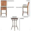 Ver imagem 2 de Mesa Bistrô e 4 Banquetas Roma Marrom Corda Estofado 7 Trama Terra Cota