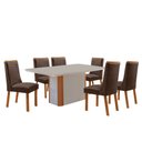 Ver imagem 2 de Mesa de Jantar Isadora 180cm Tampo MDF Vidro Canto Copo com 6 Cadeiras Carolina