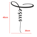 Ver imagem 3 de Aplique de Parede - Mdf Jesus em Cruz - 30x40cm - Preto - Parede Decorativa