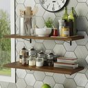 Ver imagem 1 de Kit 2 Prateleiras Suspensas para Cozinha Madesa 80 Cm com Mão Francesa - Rustic