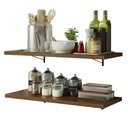 Ver imagem 2 de Kit 2 Prateleiras Suspensas para Cozinha Madesa 80 Cm com Mão Francesa - Rustic