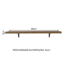 Ver imagem 3 de Kit 2 Prateleiras Suspensas para Cozinha Madesa 80 Cm com Mão Francesa - Rustic