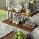 Ver imagem 5 de Kit 2 Prateleiras Suspensas para Cozinha Madesa 80 Cm com Mão Francesa - Rustic