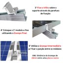 Ver mais imagens de Kit Estrutura Suporte Fixador Linha C para 04 Placas Solar Alumínio e Inox Telha Cerâmica e Cimento