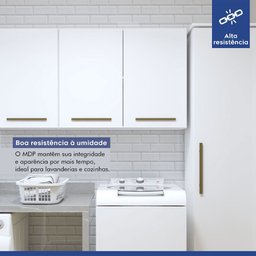 Lavanderia Modulada Guarulhos 1 Armário Multiuso e 2 Armários Aéreos Branco Kaiki Móveis - 9