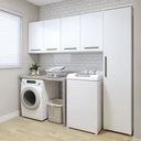 Ver imagem 1 de Lavanderia Modulada Guarulhos 1 Armário Multiuso e 2 Armários Aéreos Kaiki 