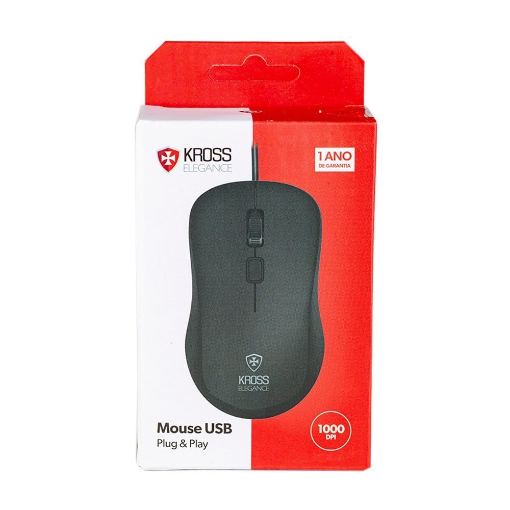 Mouse com Fio Kross USB 1.000 DPI Preto KE-M095 - 7