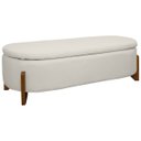 Ver imagem 1 de Puff Baú Organizador de Sapatos Thor para Cama de Casal Bouclé Cor Bege:bege Claro