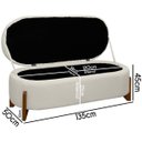 Ver imagem 3 de Puff Baú Organizador de Sapatos Thor para Cama de Casal Bouclé Cor Bege:bege Claro