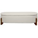 Ver imagem 2 de Puff Baú Organizador de Sapatos Thor para Cama de Casal Bouclé Cor Bege:bege Claro